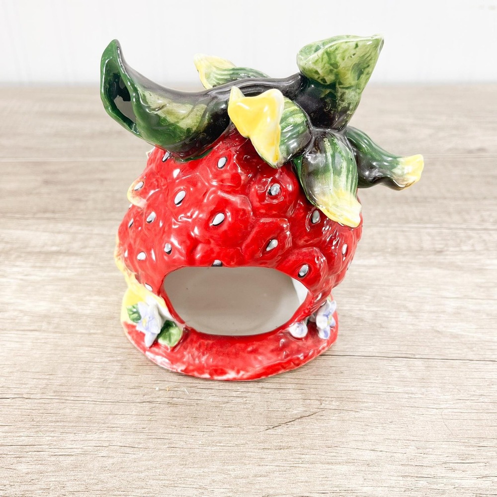 Ceramic Strawberry Sponge Holder - Vintage Strawberry Farmhouse Decor‎